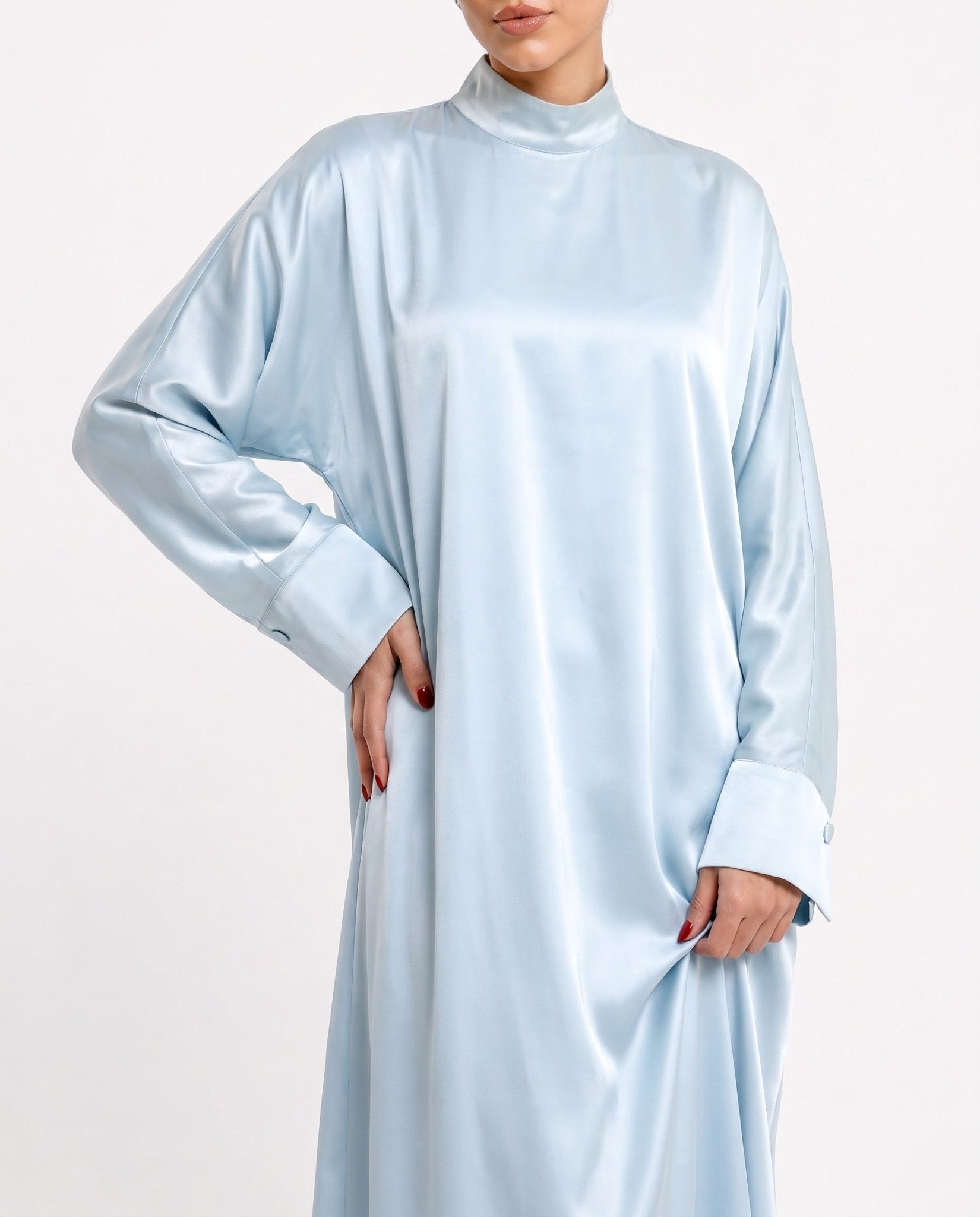 SS26 SLK 010-BL – Blue Silk Dress - SILKERA - MIRA Y MANO