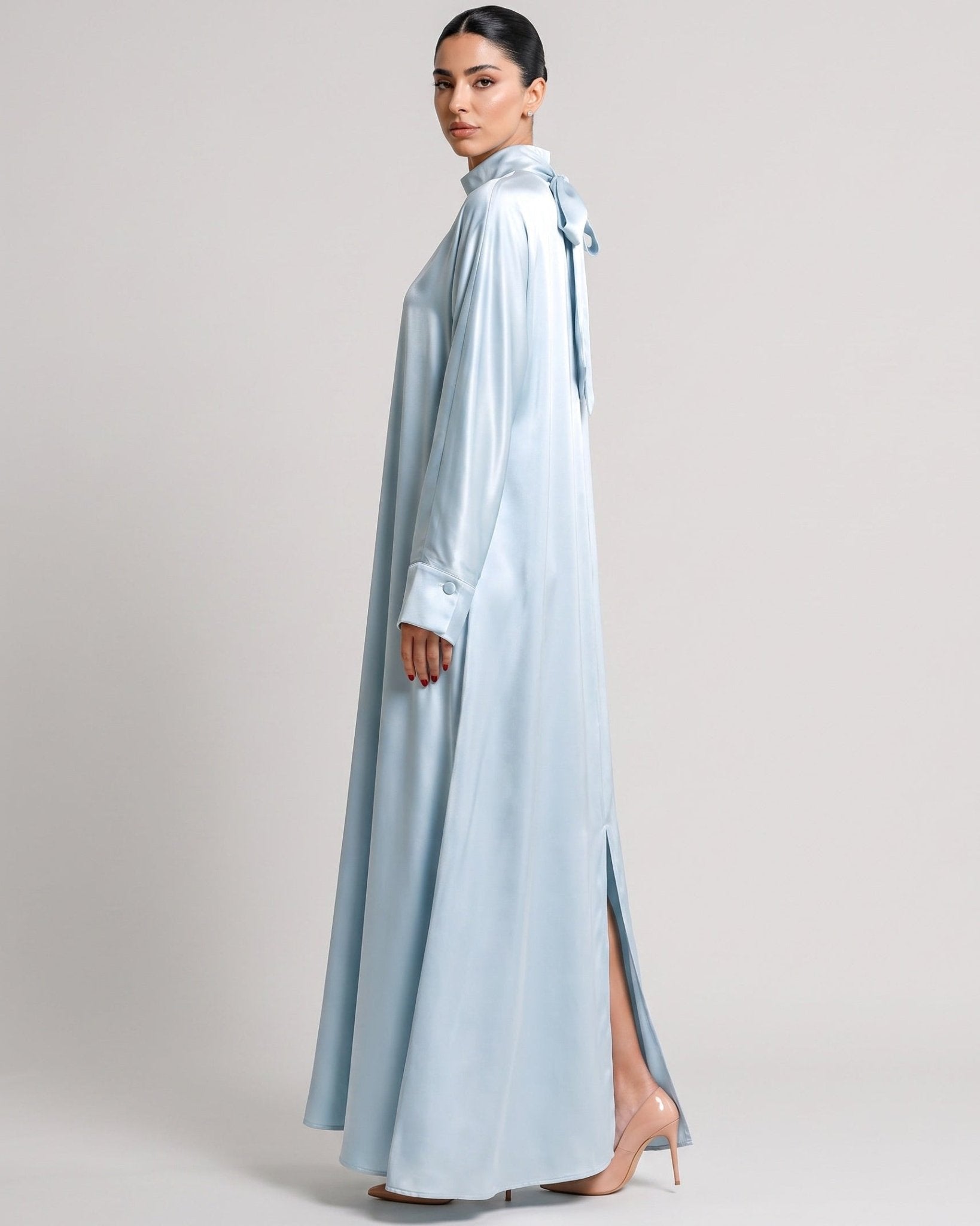 SS26 SLK 010-BL – Blue Silk Dress - SILKERA - MIRA Y MANO