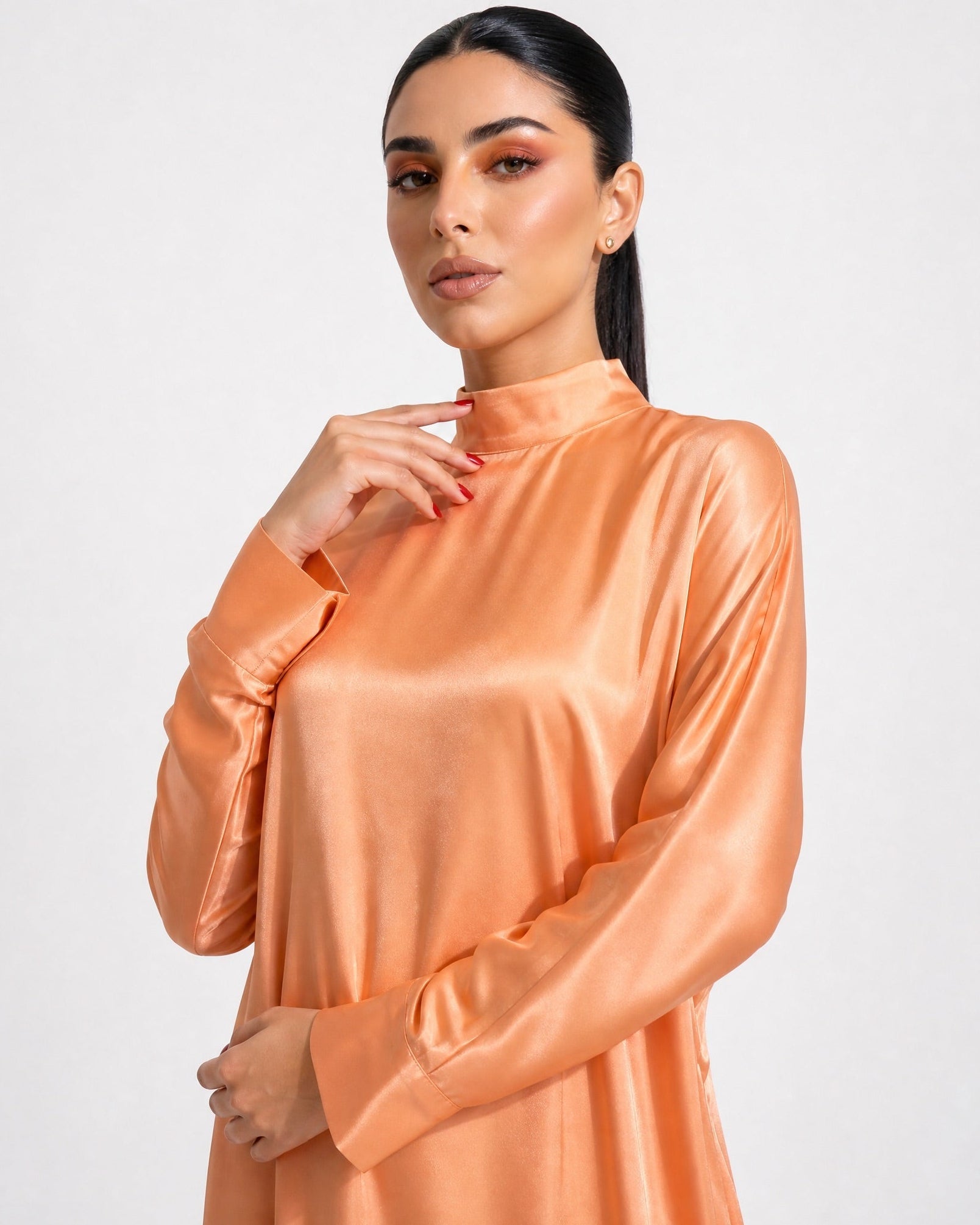 SS26 SLK 010-PC – Peach Puff Silk Dress - SILKERA - MIRA Y MANO