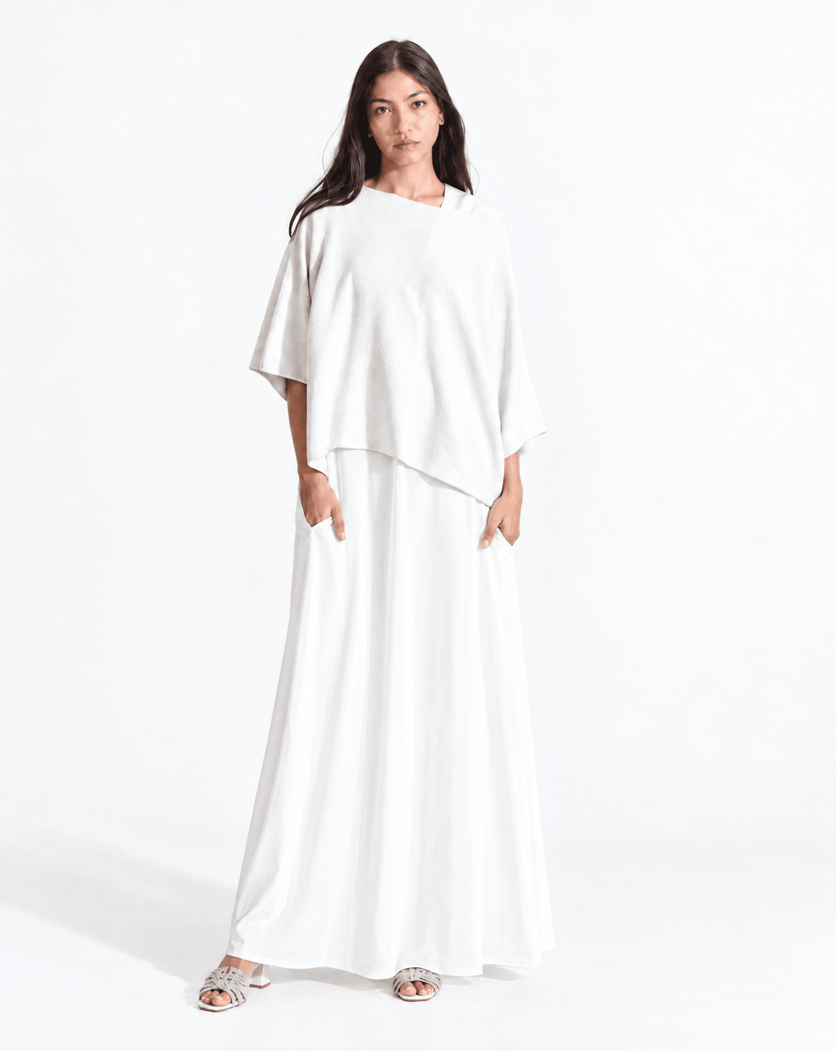 Sweater Beige Silk Dress - MIRA Y MANO