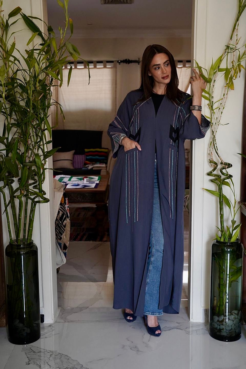 AINA BLUE ABAYA - SR BY SONALI RAMAN - MIRA Y MANO