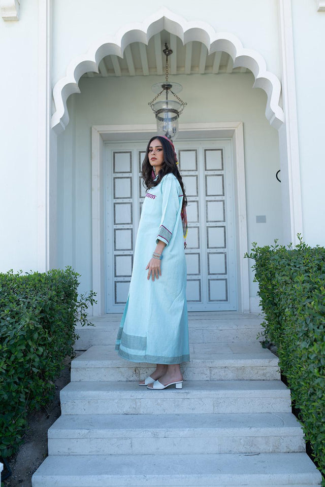 AZRA BLUE GLASS KAFTAN - SR BY SONALI RAMAN - MIRA Y MANO