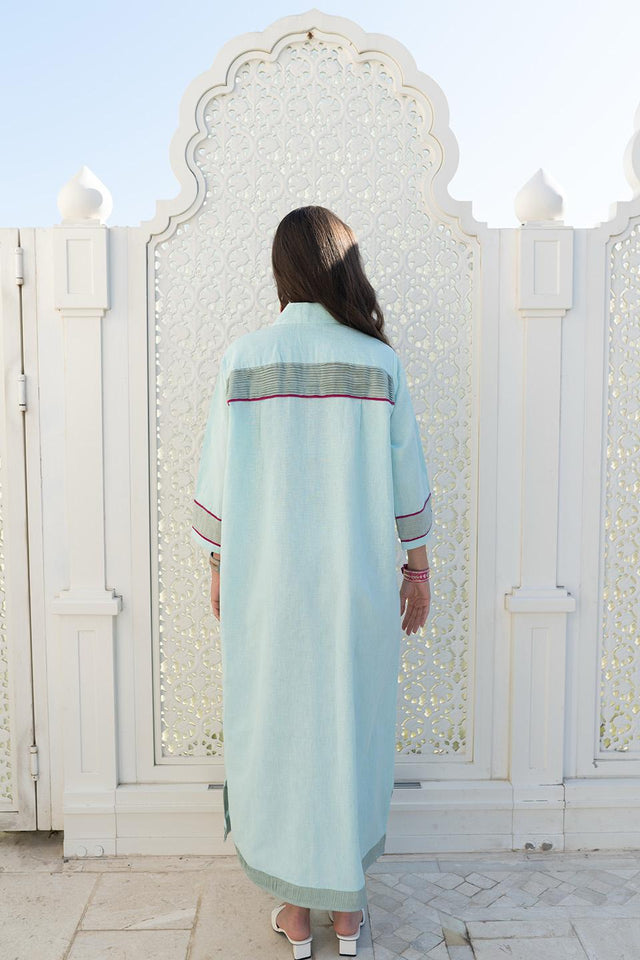 AZRA BLUE GLASS KAFTAN - SR BY SONALI RAMAN - MIRA Y MANO