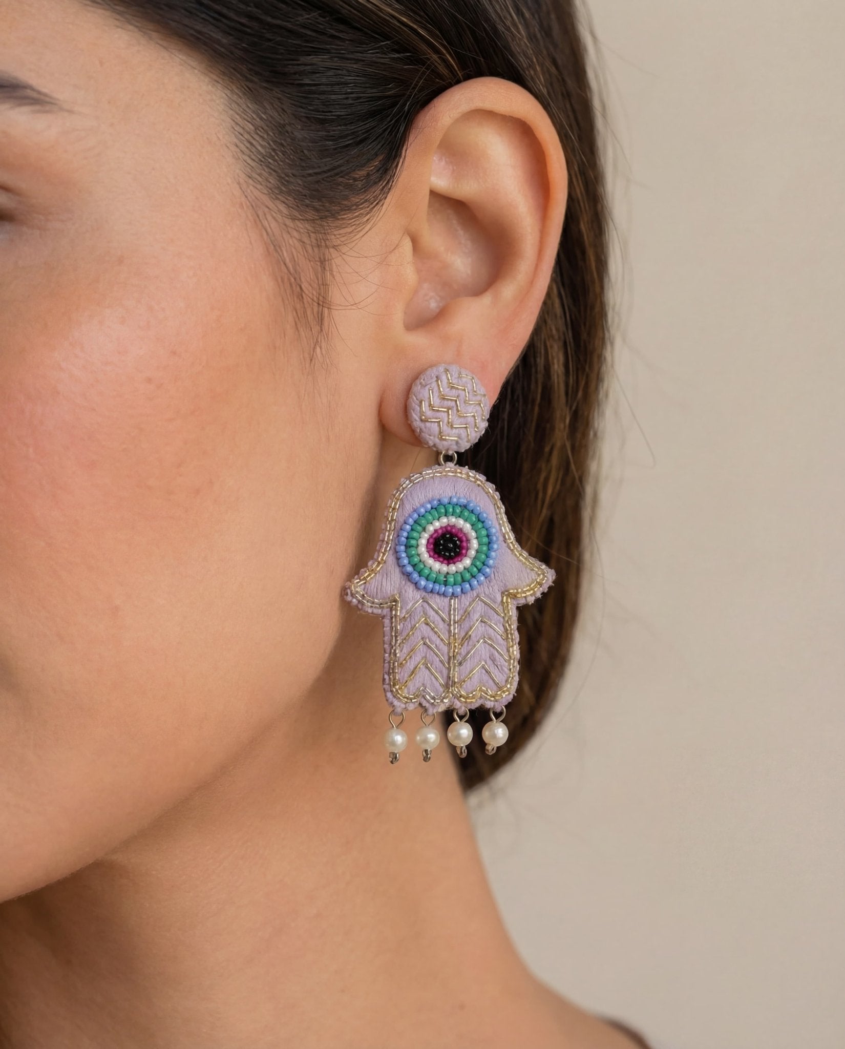 HAMSA 2 LT - LV EARRING - SR BY SONALI RAMAN - MIRA Y MANO