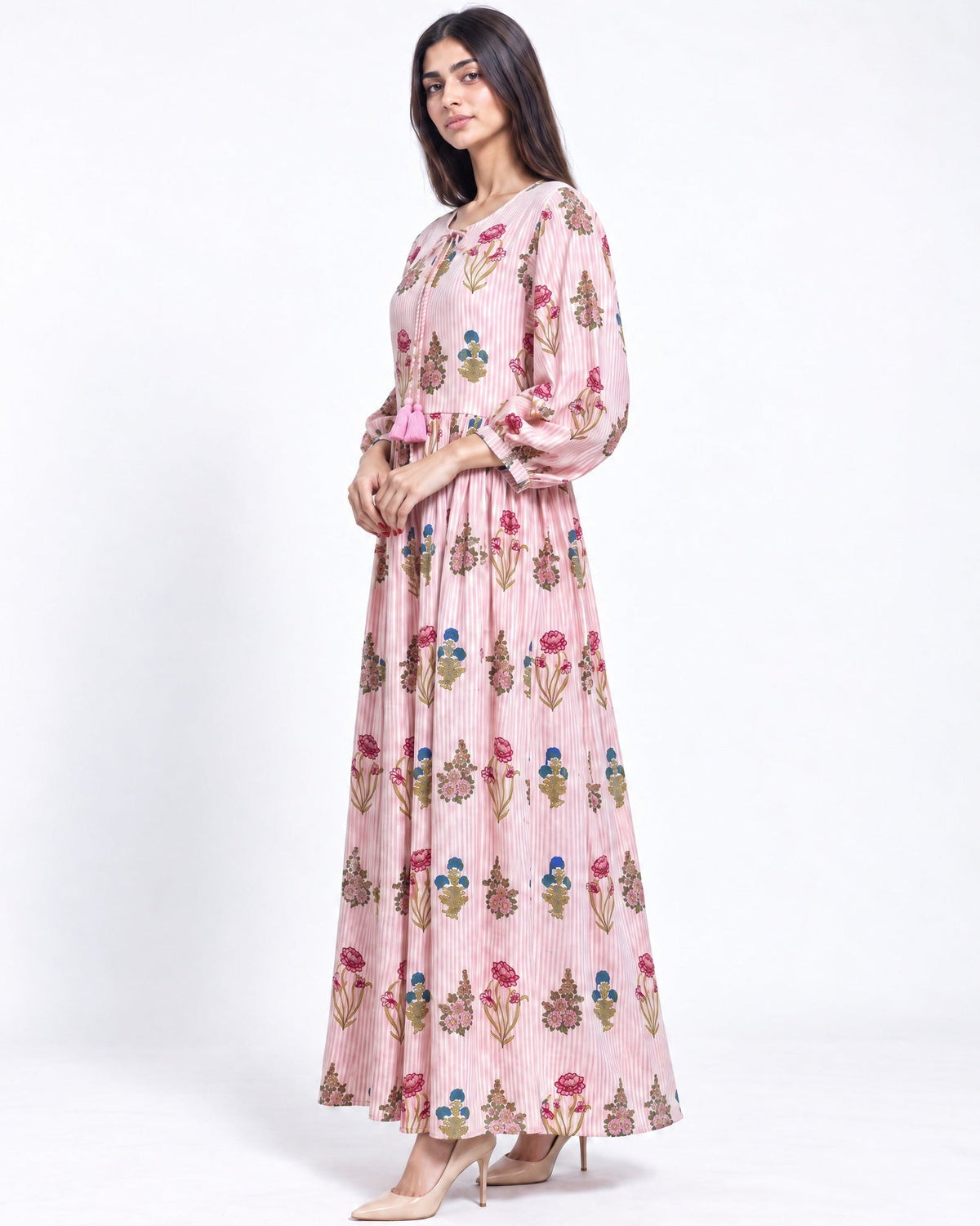 MALIA-PK - Pink Cotton Kaftan - SR BY SONALI RAMAN - MIRA Y MANO