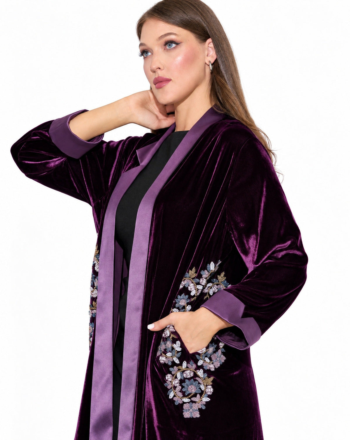 FG 452-A ABAYA AA24 - STYLE HAUTE COUTURE - MIRA Y MANO