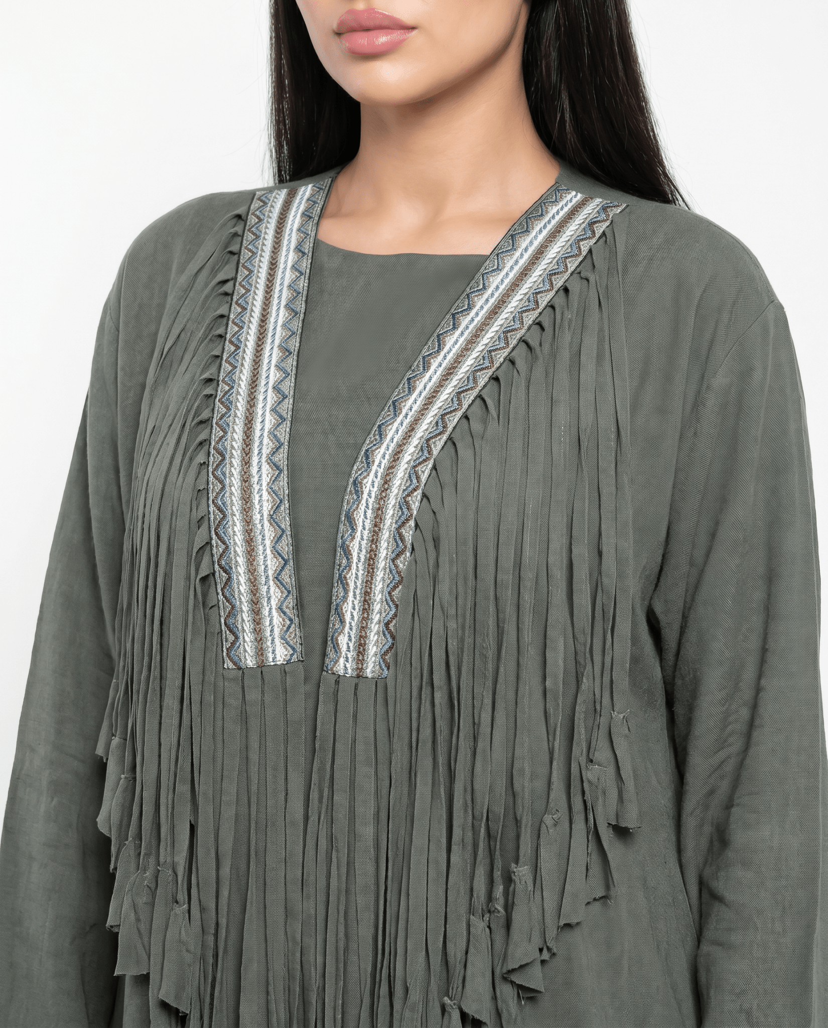 FG 972-GY ABAYA - STYLE HAUTE COUTURE - MIRA Y MANO