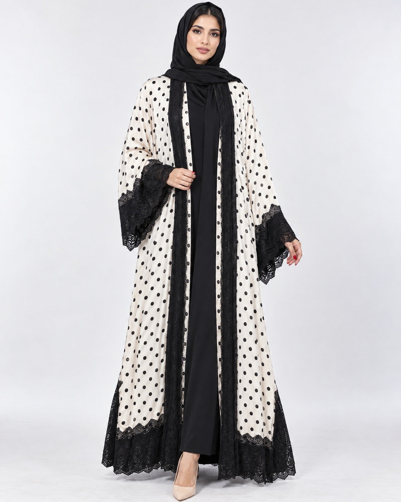 540SU-WH ABAYA - SUZAN MUZAFFAR - MIRA Y MANO