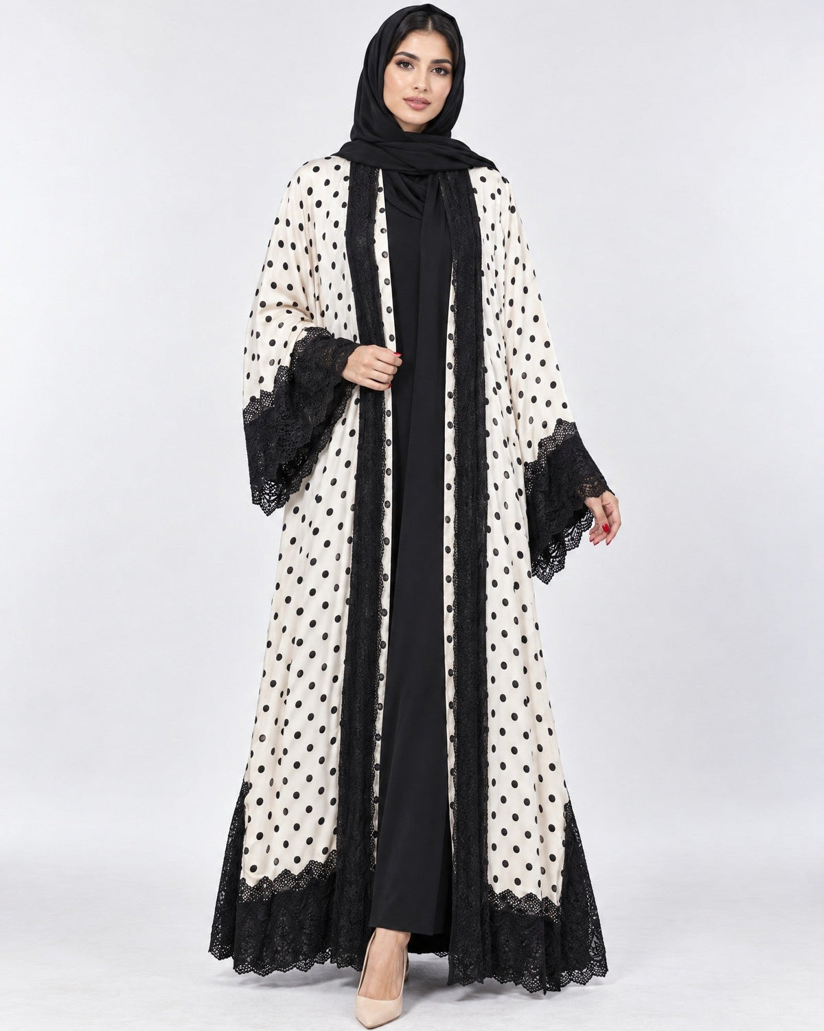 540SU-WH ABAYA - SUZAN MUZAFFAR - MIRA Y MANO