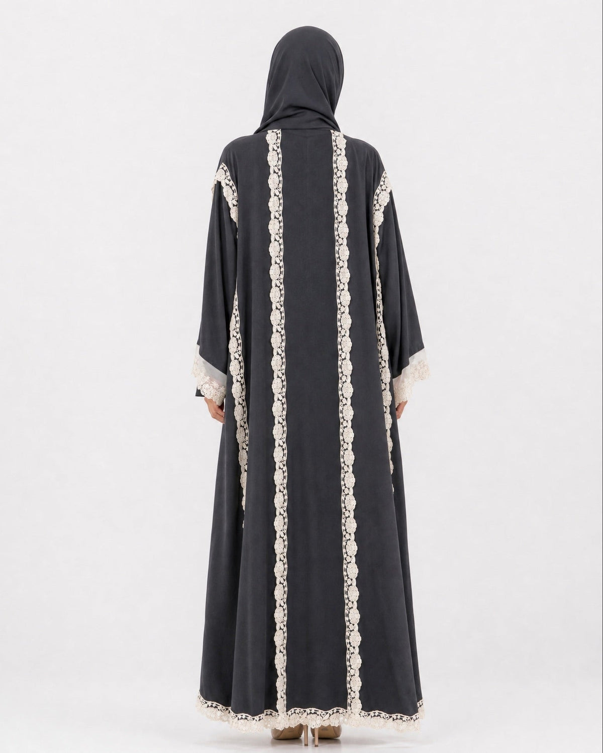 560SU-SG – عباية كتان بلون رمادي أردوازي – صورة المنتج 4