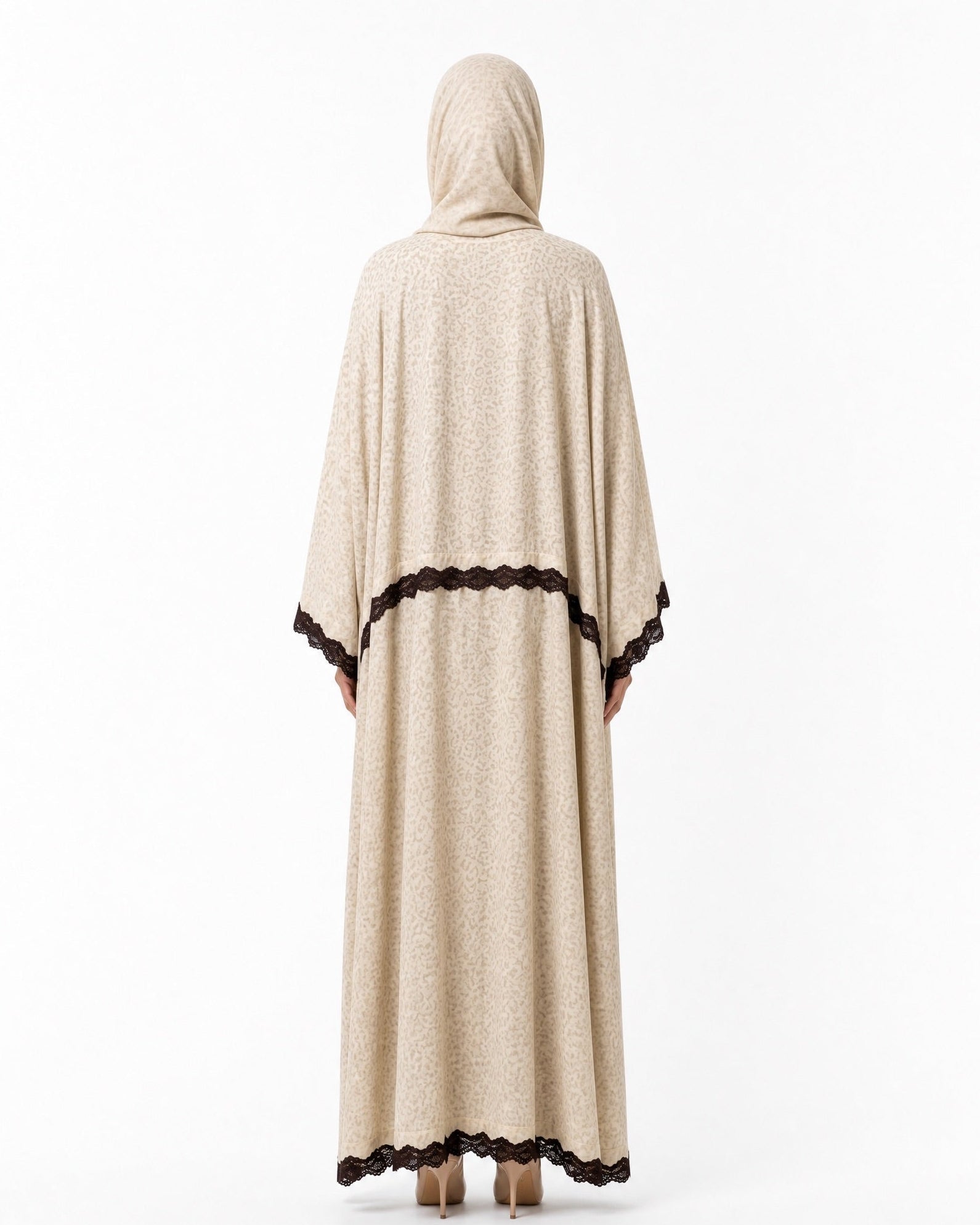 580SU-BG-Beige Linen Abaya - SUZAN MUZAFFAR - MIRA Y MANO