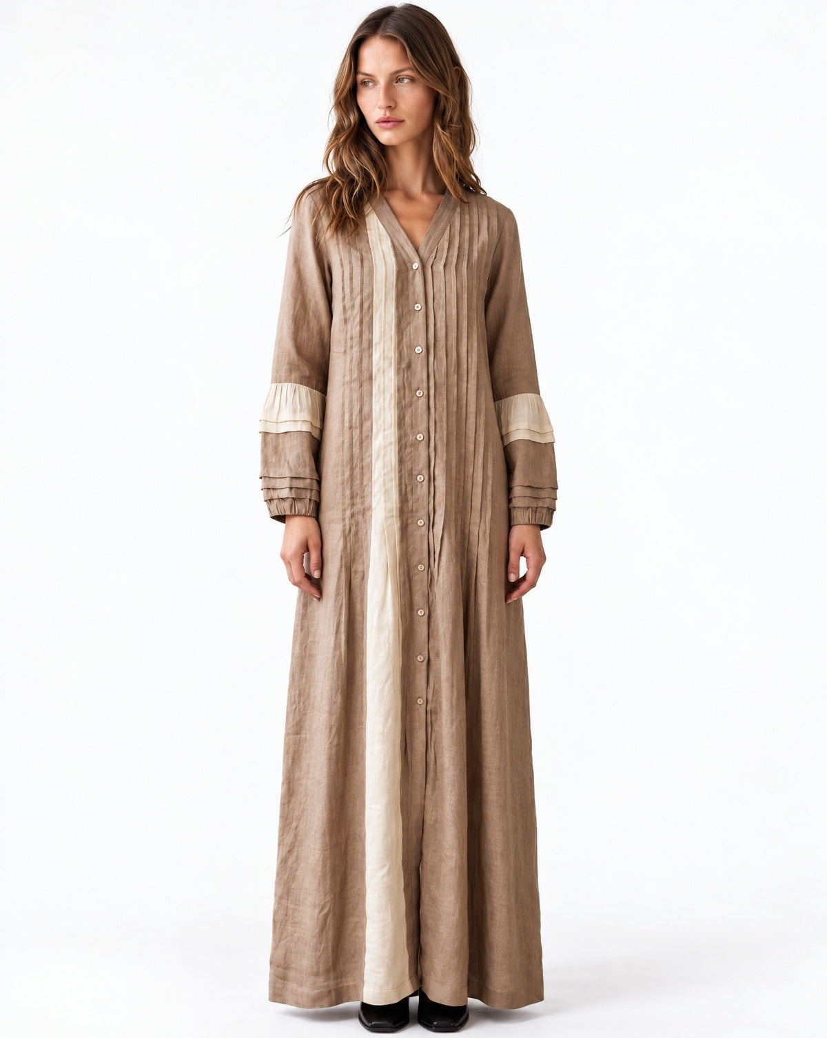 Vivian – Tan Silk Dress - MIRA Y MANO