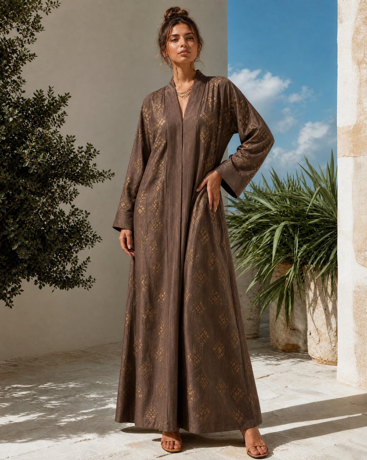 WILLOW BROWN ABAYA - SWGT - MIRA Y MANO