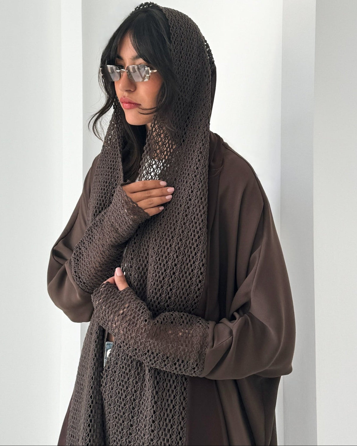 CS-CH – Chocolate Crepe Abaya – Product image 1