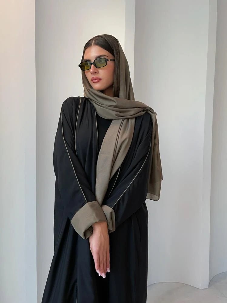 LINEA-BK – عباية قطنية سوداء – صورة المنتج 2