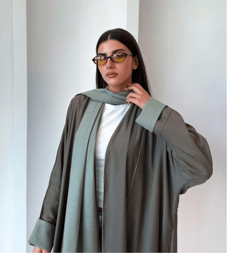 LINEA - G ABAYA - TEAL - MIRA Y MANO