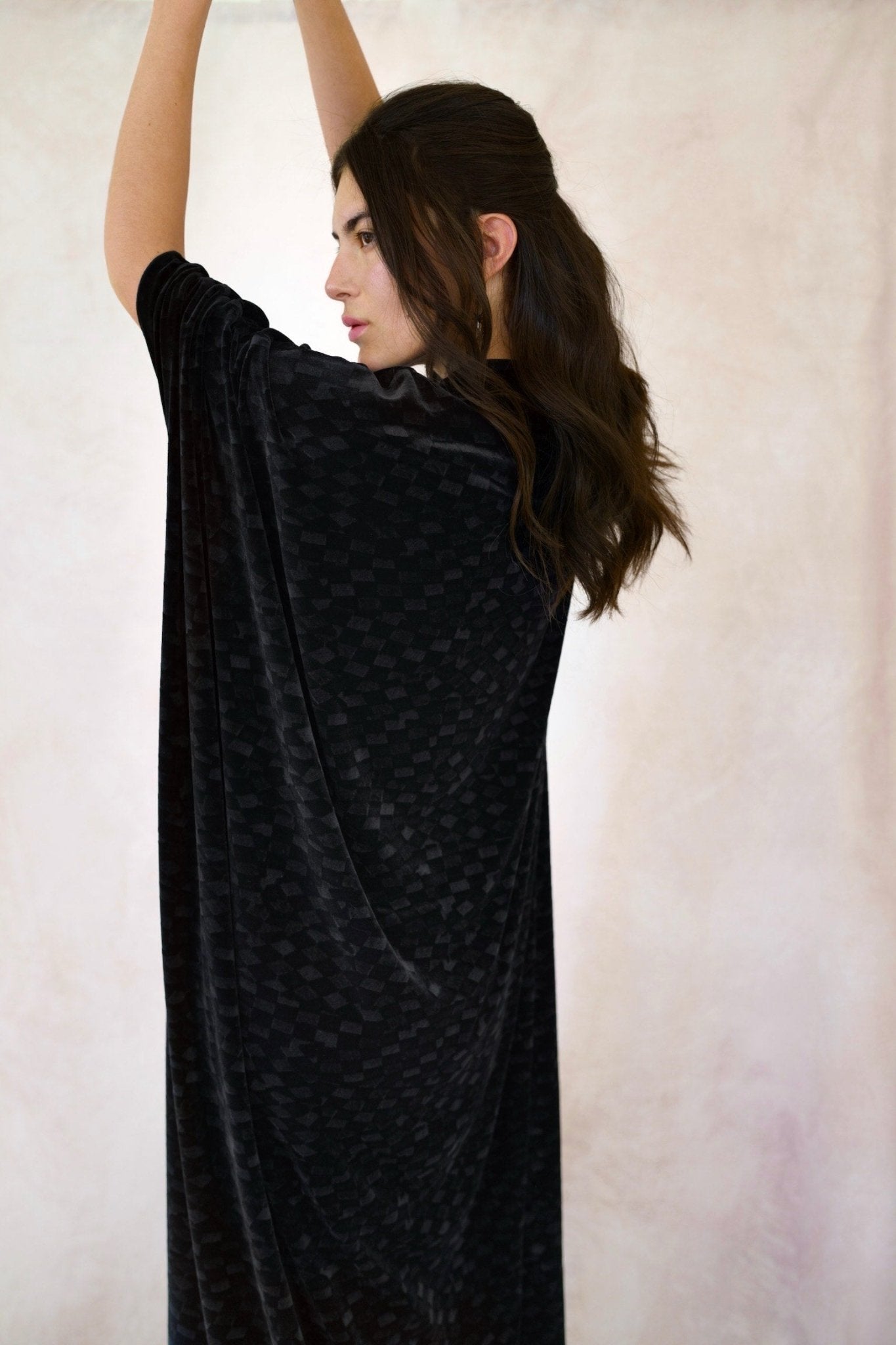 STARRY NIGTH BLACK ABAYA - TEAL - MIRA Y MANO