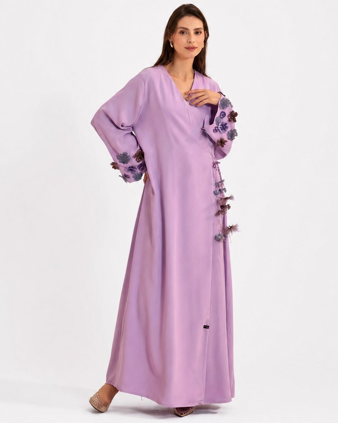 SUMMER26LOOK03 - Magenta Crepe Abaya - THE ORPHIC - MIRA Y MANO
