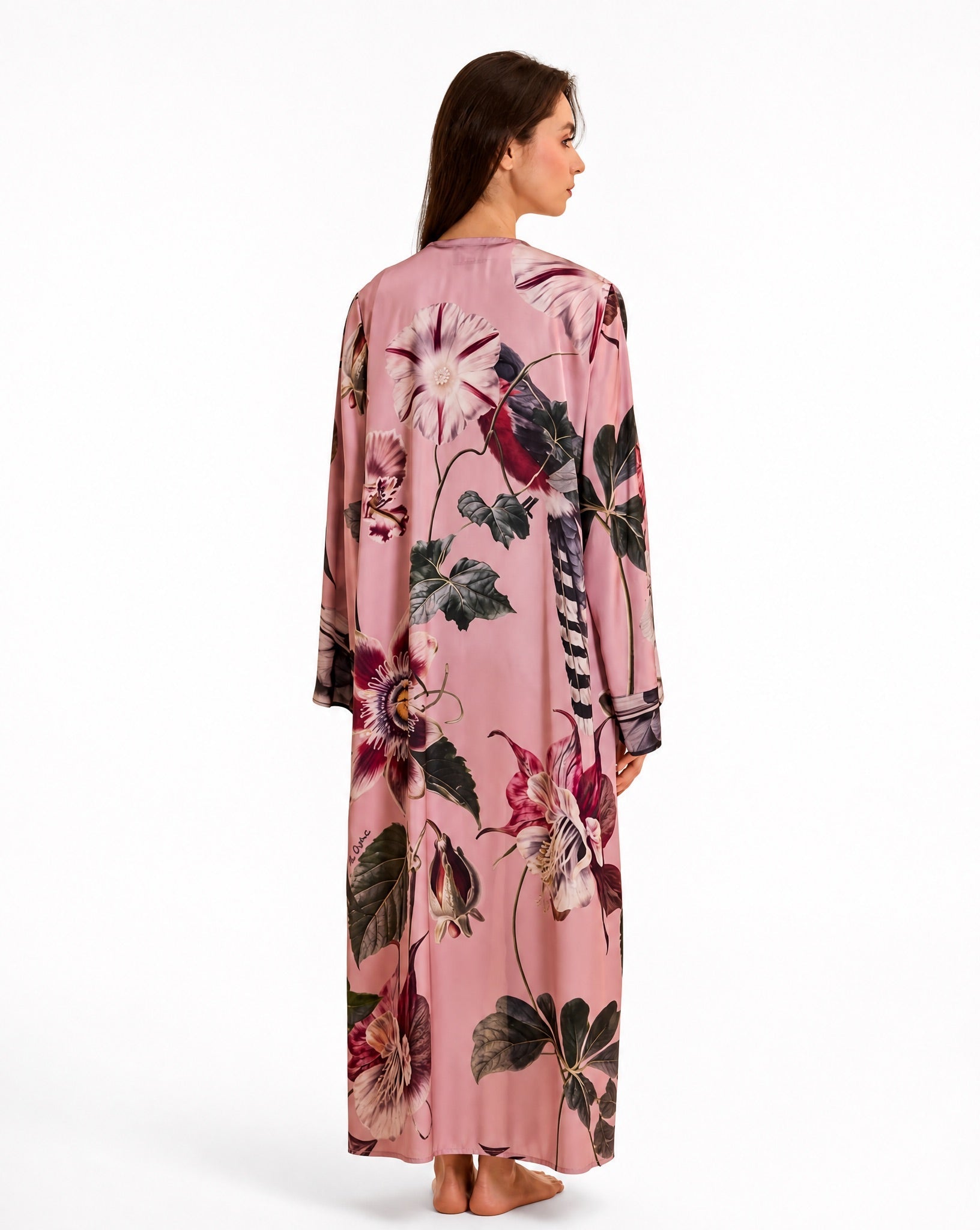 SUMMER26LOOK17 - Printed Silk Abaya - THE ORPHIC - MIRA Y MANO