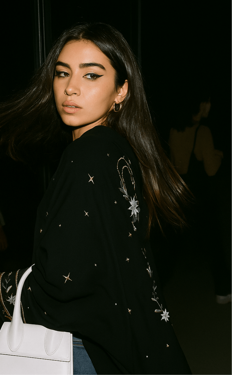 NOIR A & S ABAYA - THE UNTITLED PROJECT - MIRA Y MANO