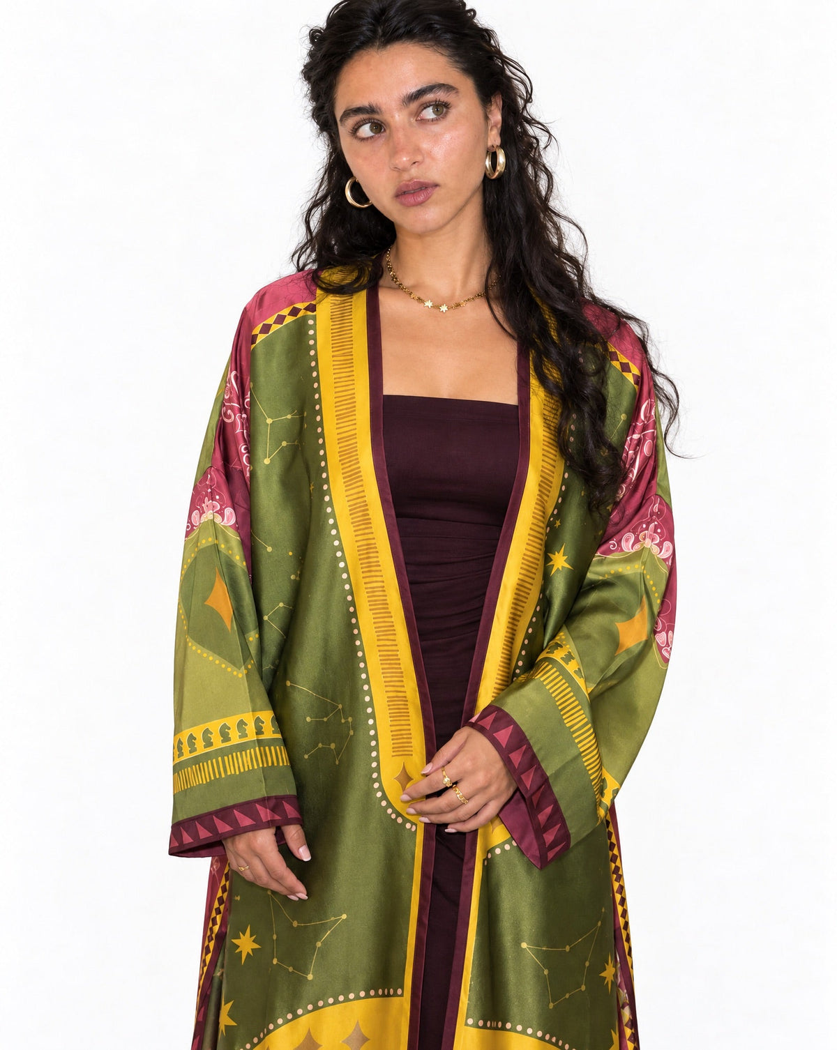 Queen's Gambit - Printed Silk Abaya - THE UNTITLED PROJECT - MIRA Y MANO