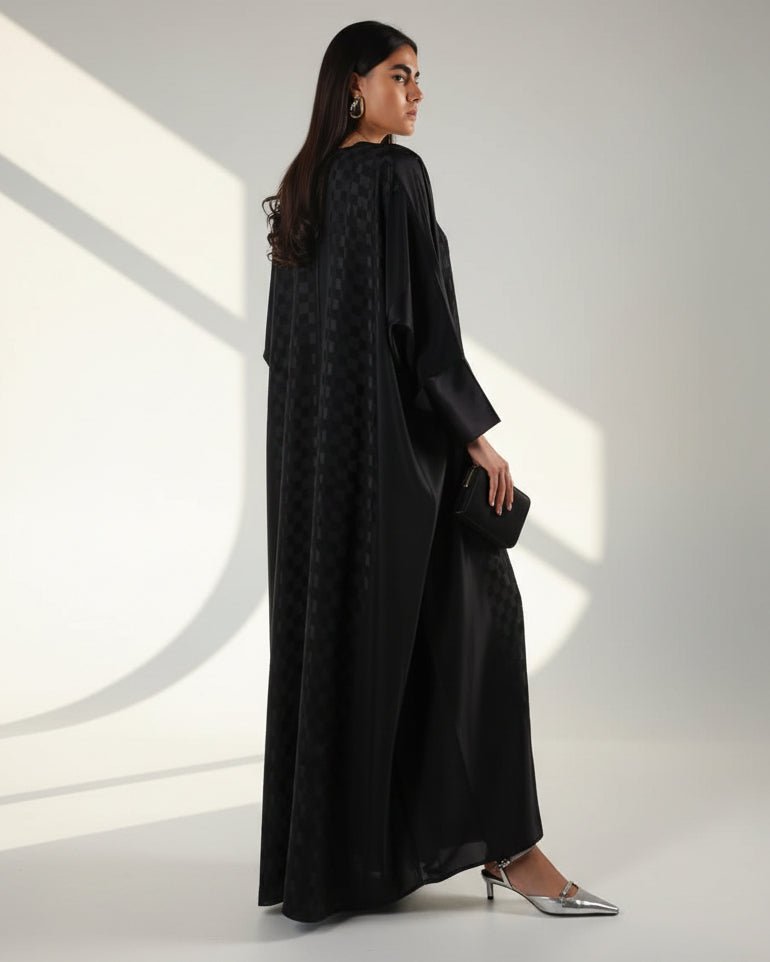 CHECKERED PATTERN ABAYA - THHABAH - MIRA Y MANO