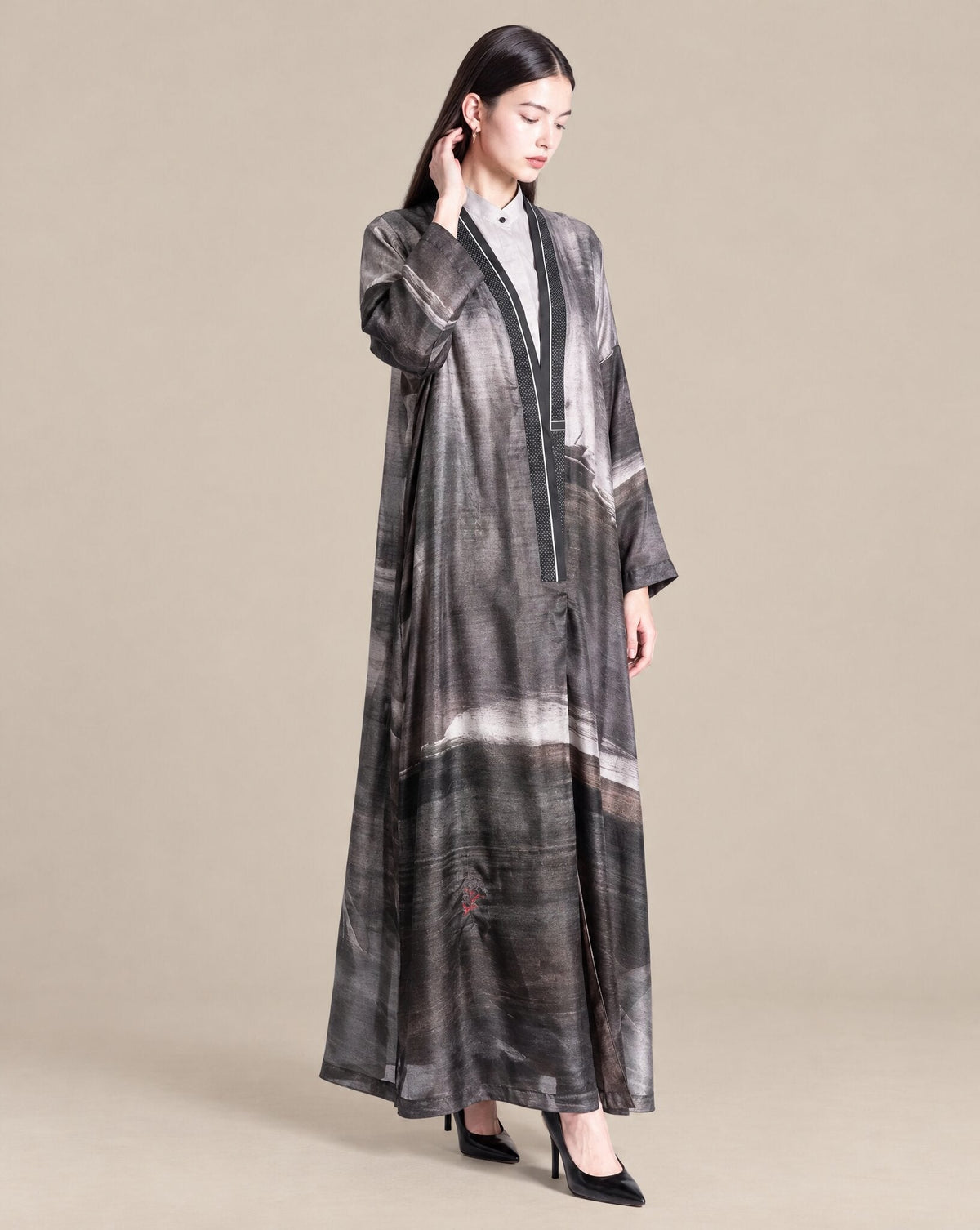 CODE-0351 – Dark Slate Gray Abaya - MIRA Y MANO