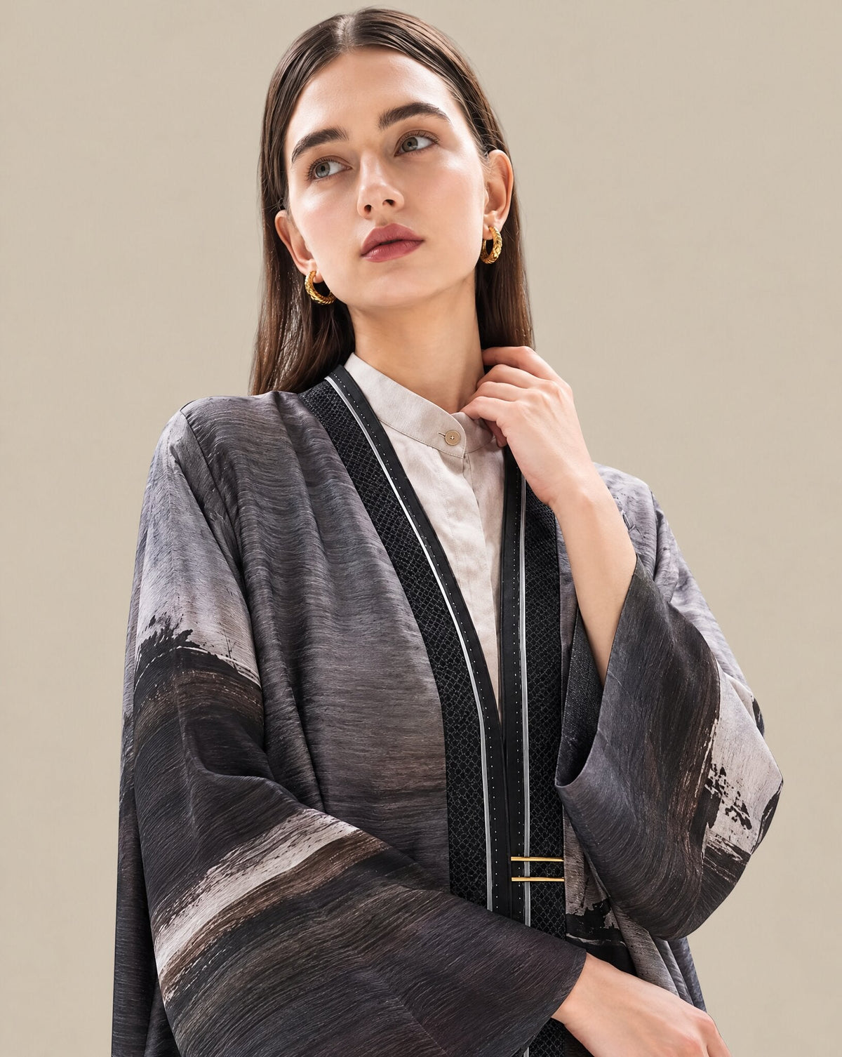 CODE-0351 – Dark Slate Gray Abaya - MIRA Y MANO