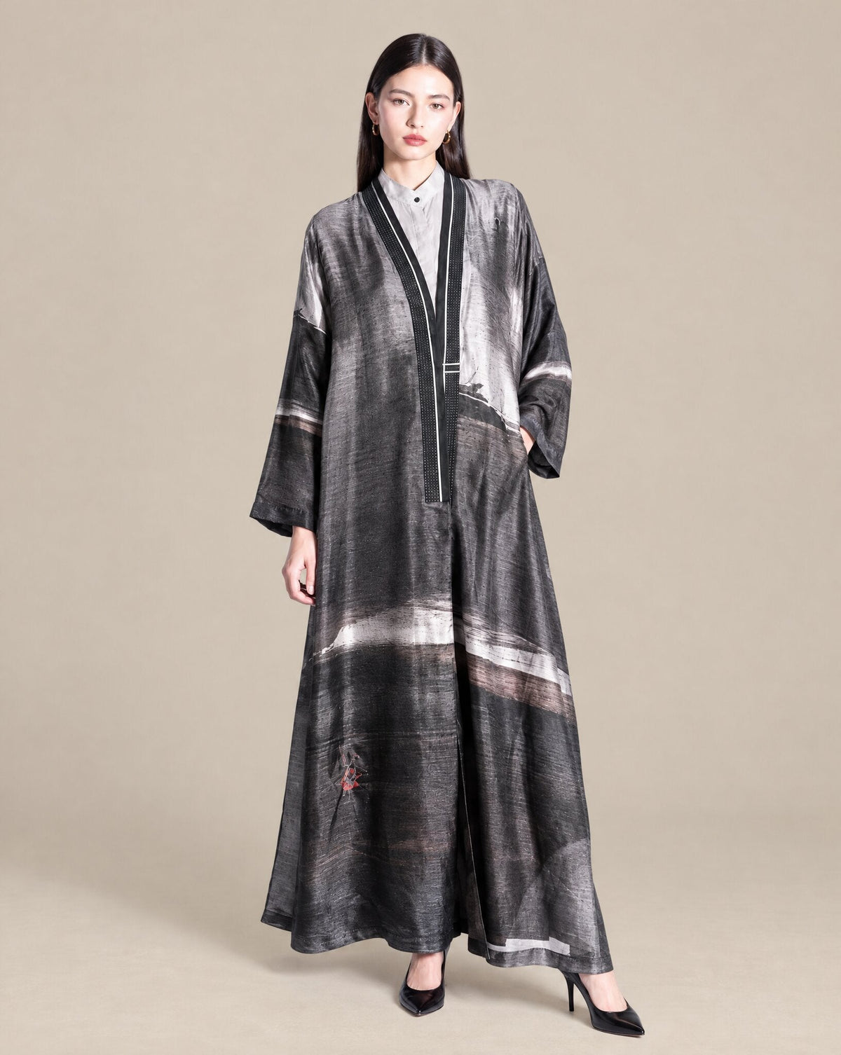 CODE-0351 – Dark Slate Gray Abaya - MIRA Y MANO