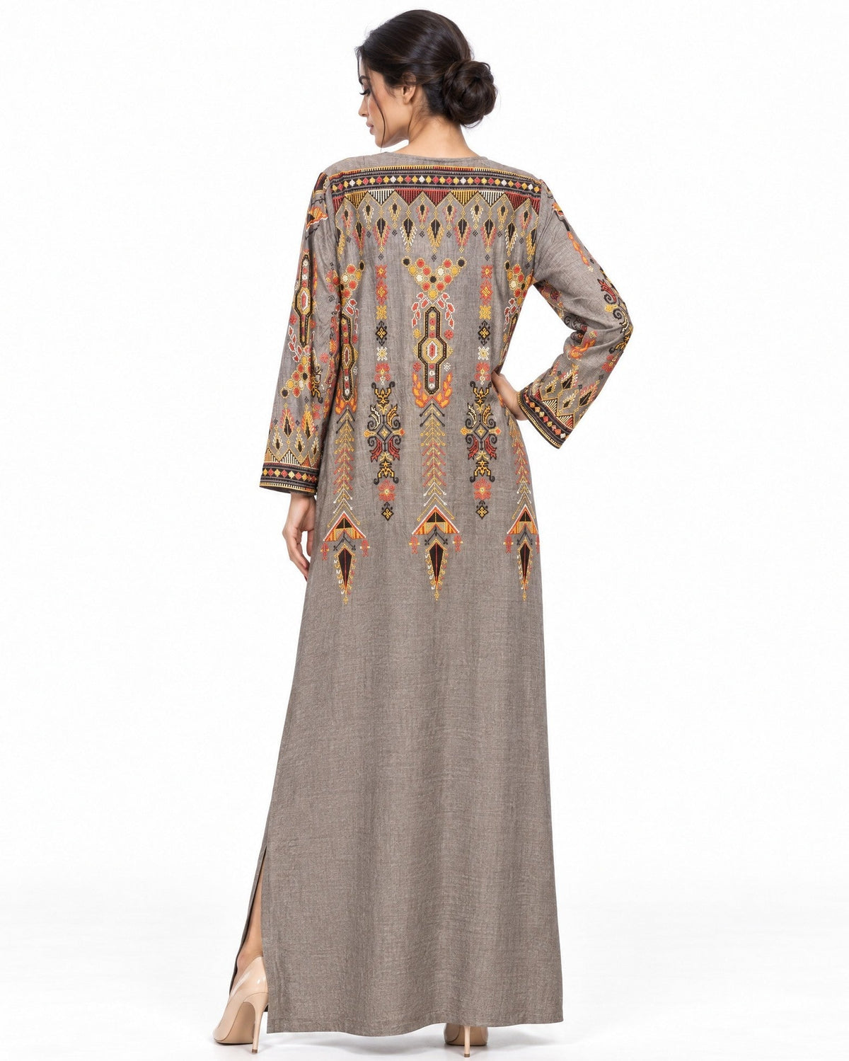 Falahi – Gray Cotton Kaftan - ZAYLOONA - MIRA Y MANO