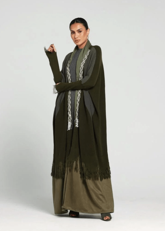 KHAKI SIGNATURE ABAYA - ZIYA - MIRA Y MANO