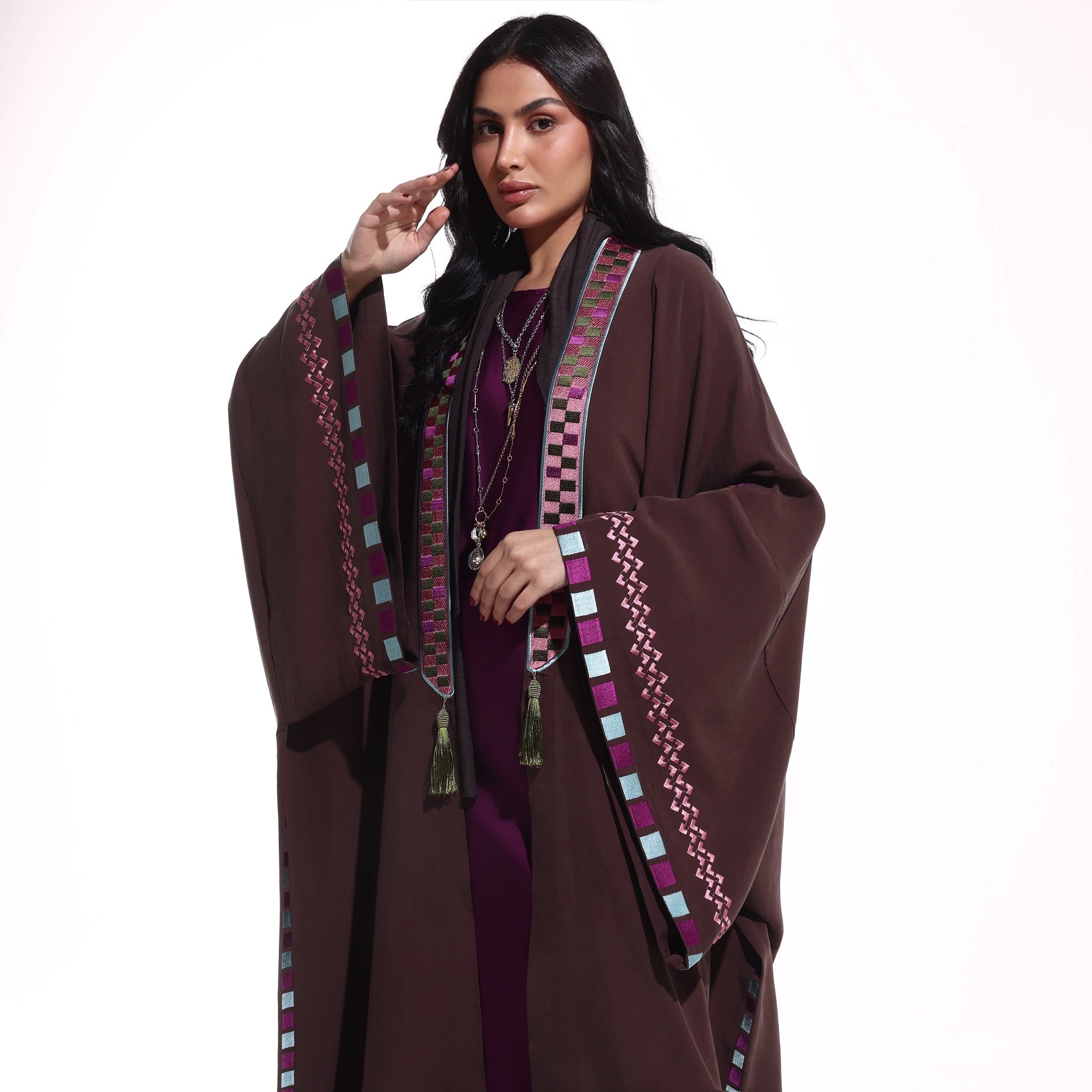 MAHOGANY ABAYA - ZIYA - MIRA Y MANO