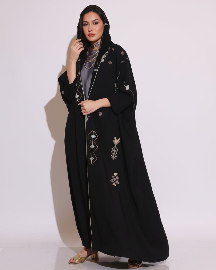 NAJD BLACK ABAYA - ZIYA - MIRA Y MANO