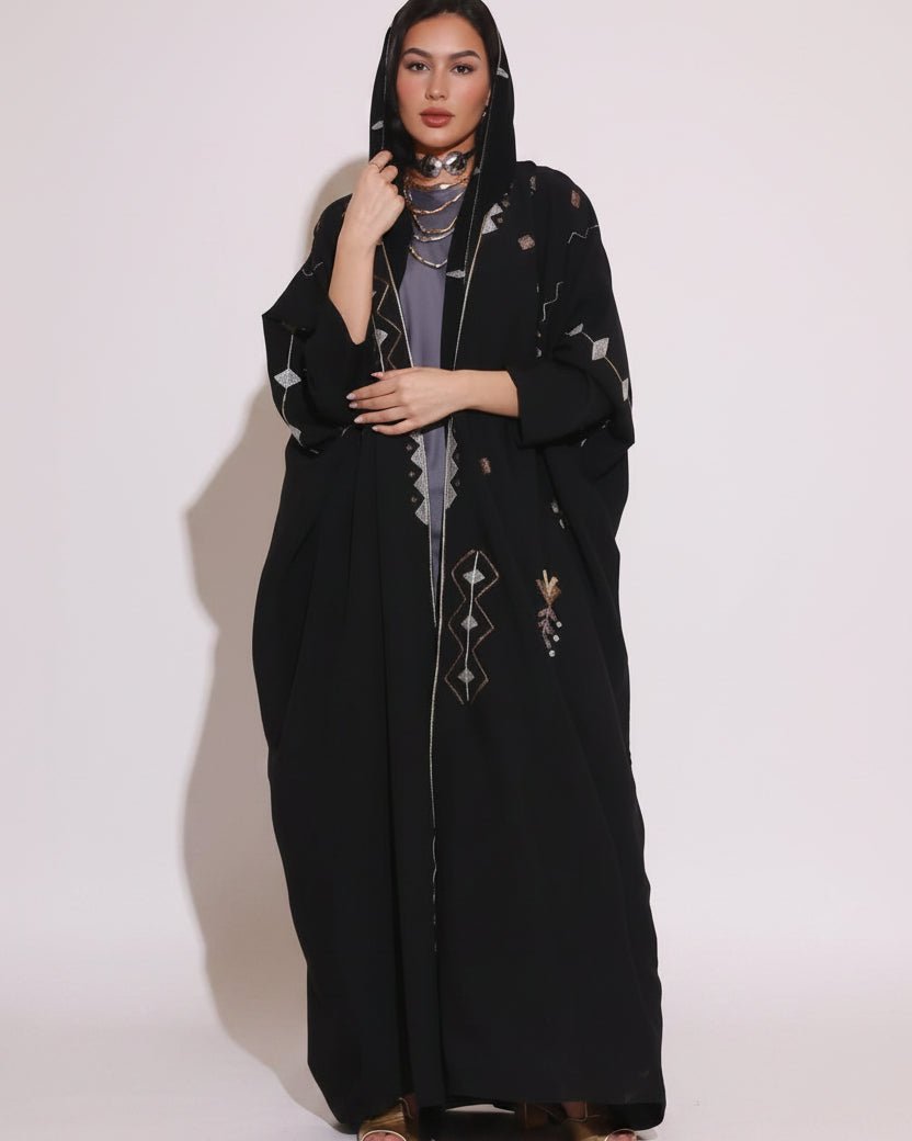 NAJD BLACK ABAYA - ZIYA - MIRA Y MANO