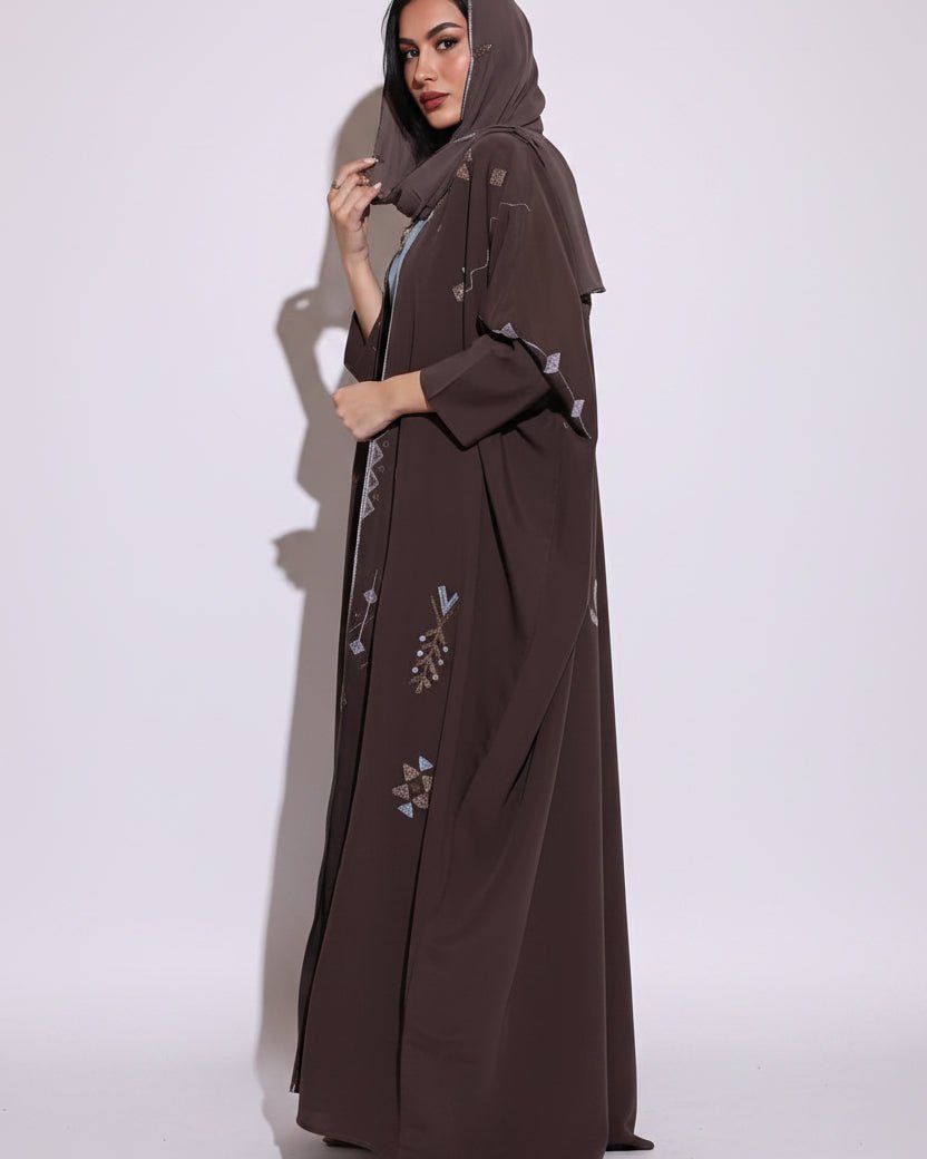NAJD BROWN ABAYA - ZIYA - MIRA Y MANO