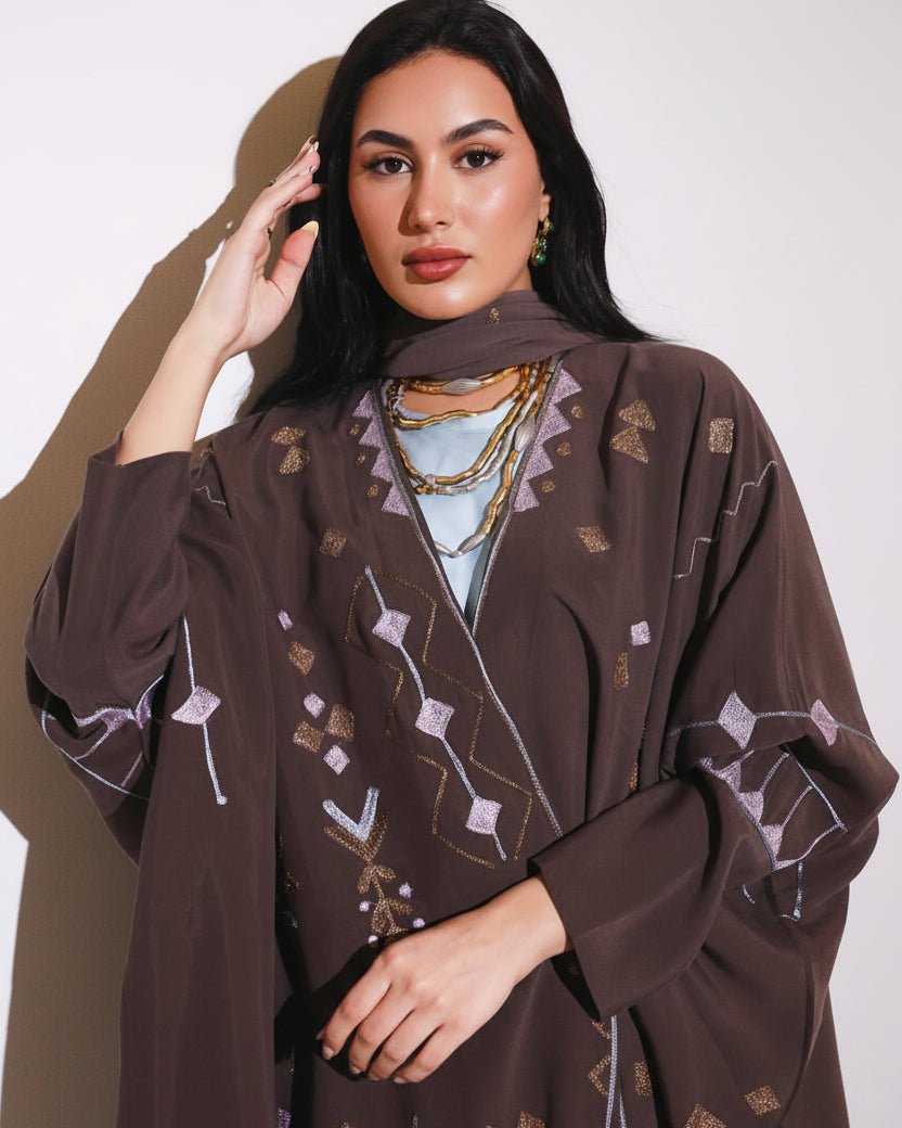 NAJD BROWN ABAYA - ZIYA - MIRA Y MANO