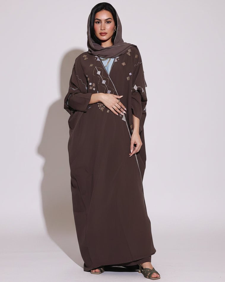 NAJD BROWN ABAYA - ZIYA - MIRA Y MANO