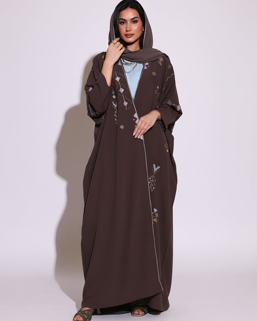 NAJD BROWN ABAYA - ZIYA - MIRA Y MANO