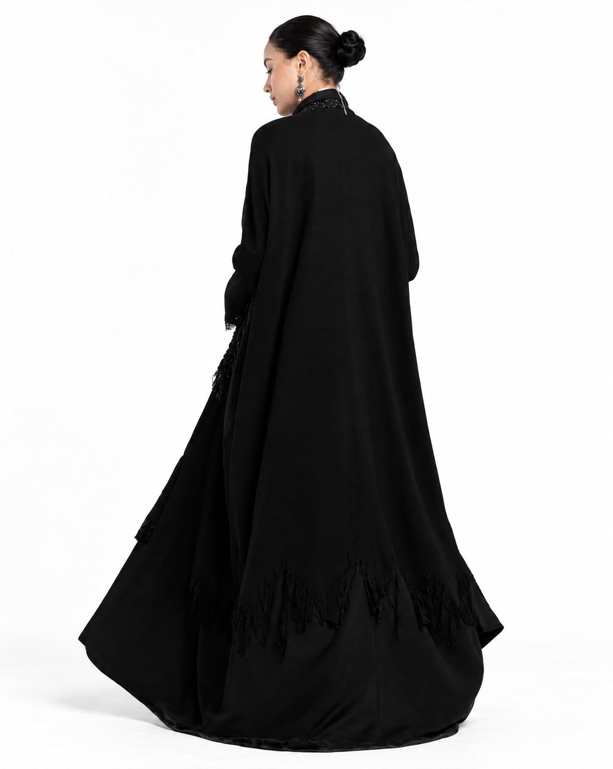 Signature Black Wool Abaya - MIRA Y MANO