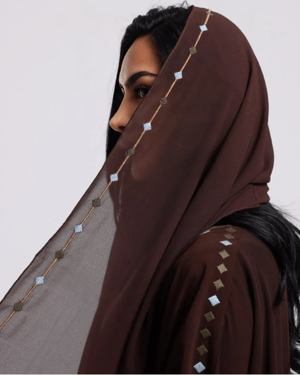 Tria – Saddle Brown Crepe Abaya – Product image 4