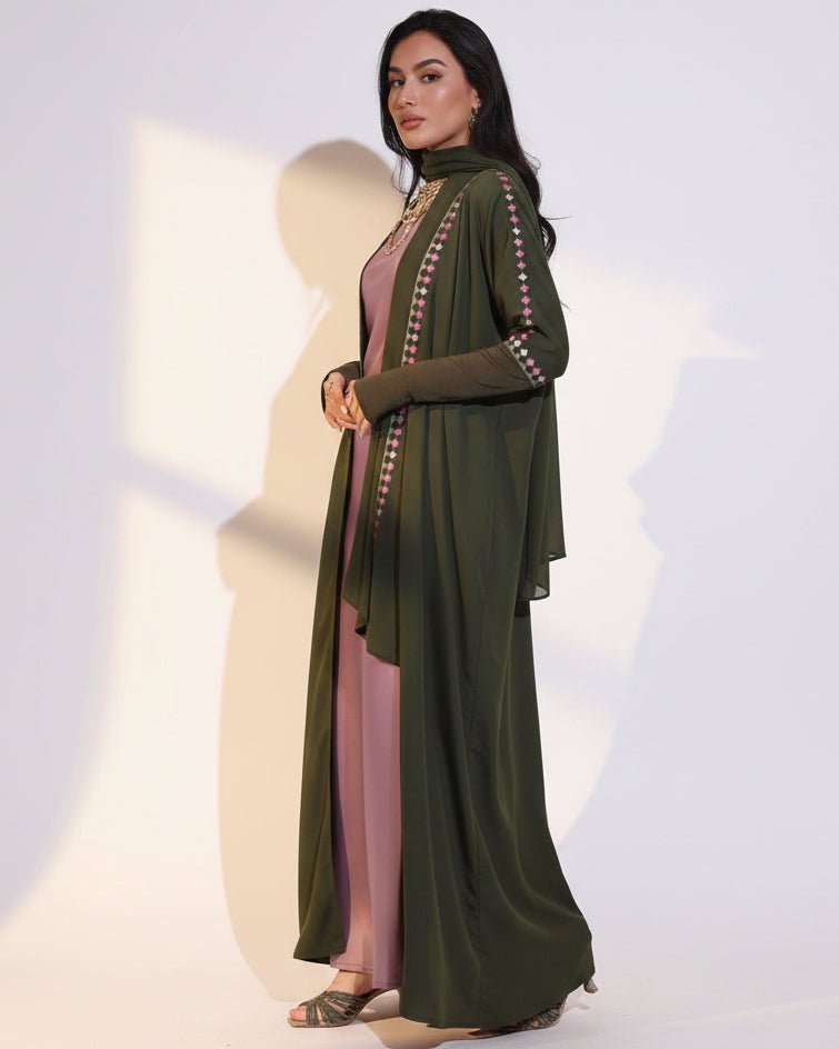 Z-TRI-KHK ABAYA - ZIYA - MIRA Y MANO