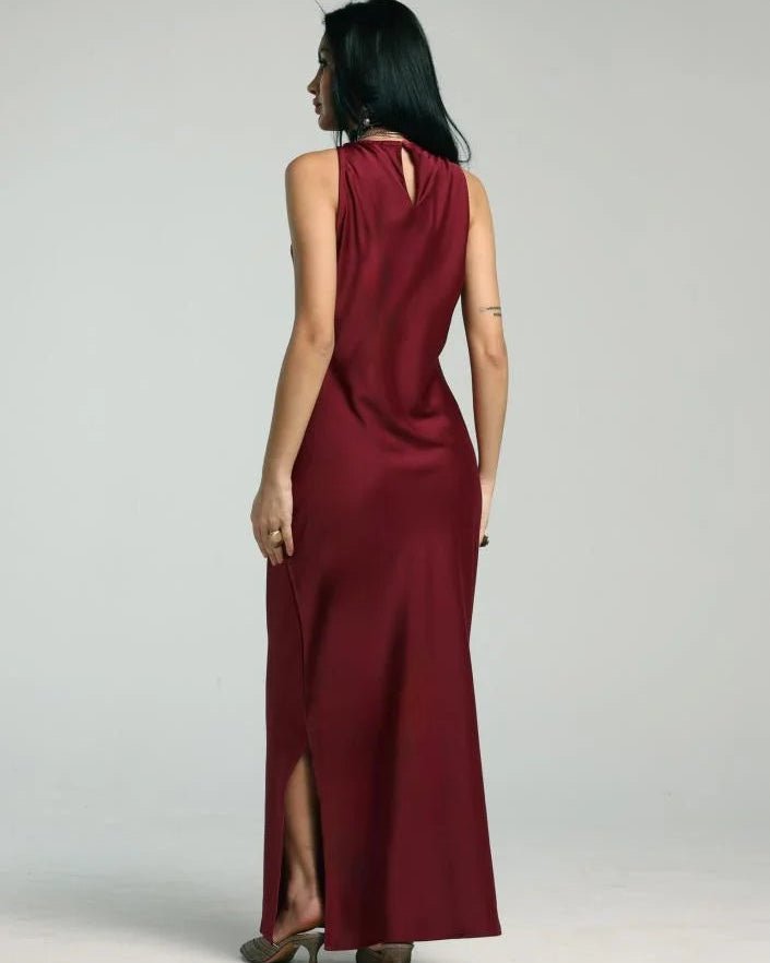 ZIYA MAROON DRESS - ZIYA - MIRA Y MANO