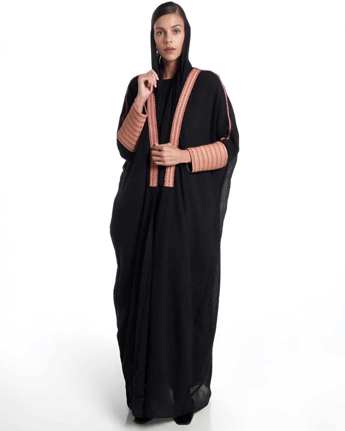 PEC 340011 – عباية كتان سوداء – صورة المنتج 1